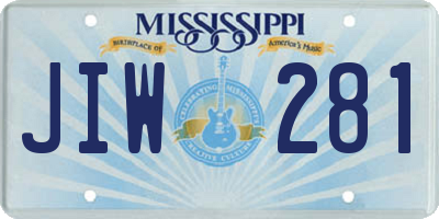 MS license plate JIW281