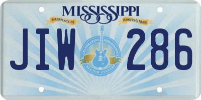 MS license plate JIW286