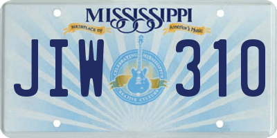 MS license plate JIW310