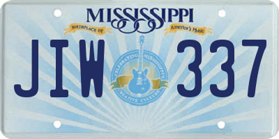 MS license plate JIW337