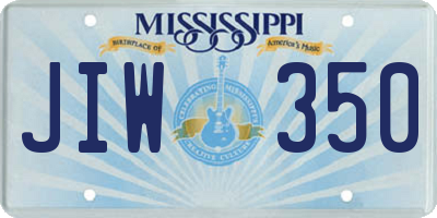 MS license plate JIW350