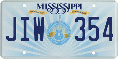 MS license plate JIW354