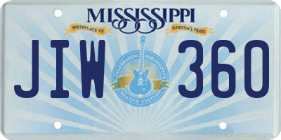 MS license plate JIW360