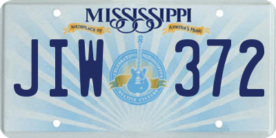 MS license plate JIW372