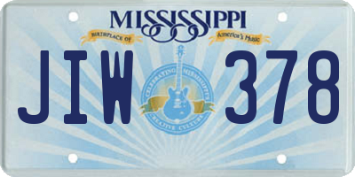 MS license plate JIW378