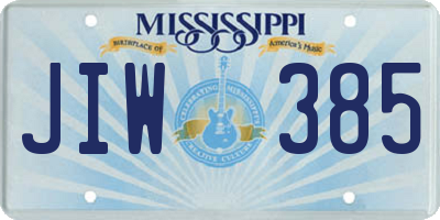MS license plate JIW385