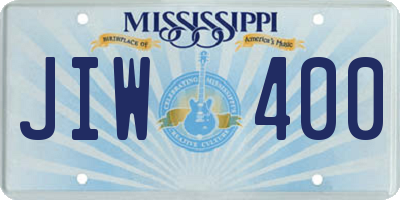 MS license plate JIW400