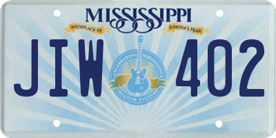 MS license plate JIW402