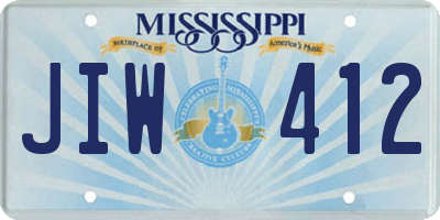 MS license plate JIW412