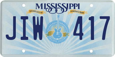 MS license plate JIW417