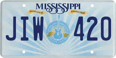 MS license plate JIW420
