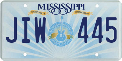MS license plate JIW445