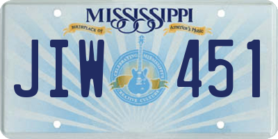 MS license plate JIW451