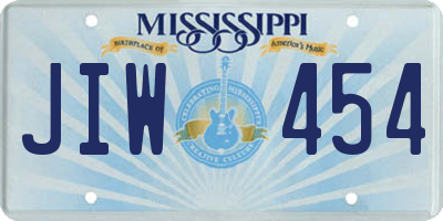MS license plate JIW454