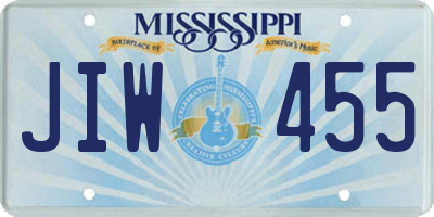 MS license plate JIW455