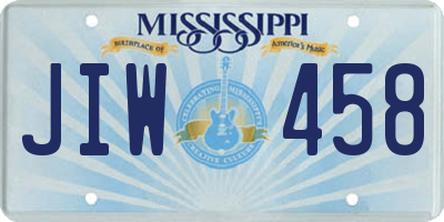 MS license plate JIW458