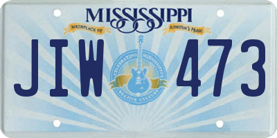 MS license plate JIW473