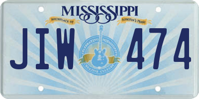 MS license plate JIW474