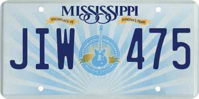 MS license plate JIW475