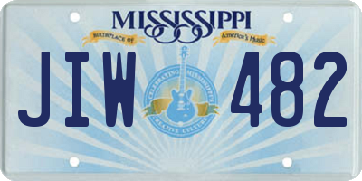 MS license plate JIW482