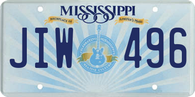 MS license plate JIW496