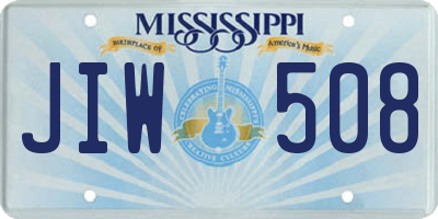 MS license plate JIW508