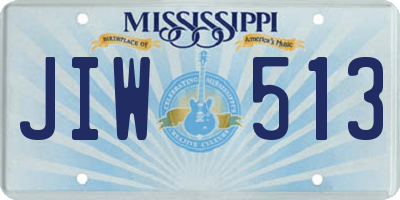 MS license plate JIW513