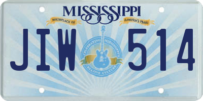 MS license plate JIW514