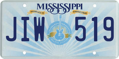 MS license plate JIW519