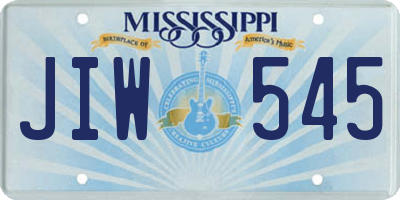 MS license plate JIW545