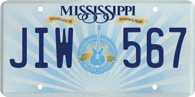 MS license plate JIW567