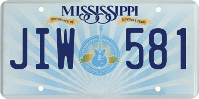 MS license plate JIW581