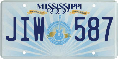 MS license plate JIW587