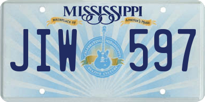 MS license plate JIW597
