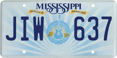 MS license plate JIW637