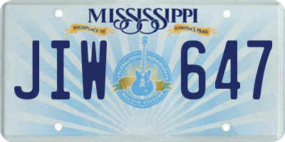 MS license plate JIW647