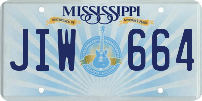 MS license plate JIW664