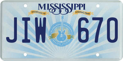 MS license plate JIW670