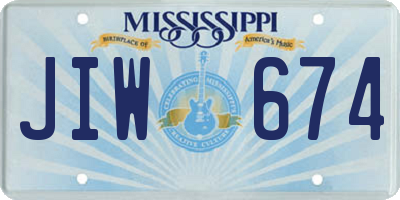 MS license plate JIW674