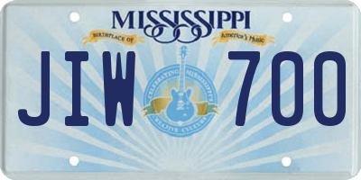 MS license plate JIW700