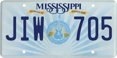 MS license plate JIW705