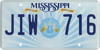 MS license plate JIW716
