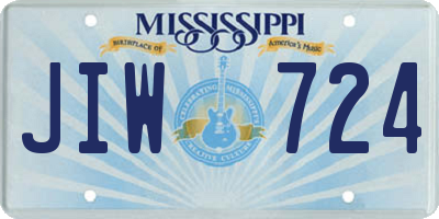 MS license plate JIW724