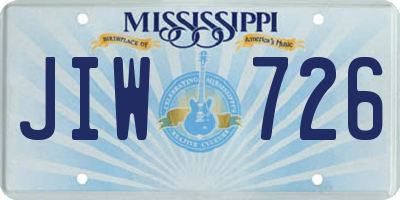 MS license plate JIW726