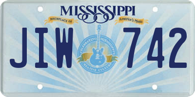 MS license plate JIW742