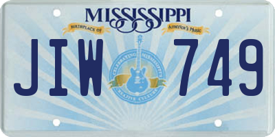 MS license plate JIW749