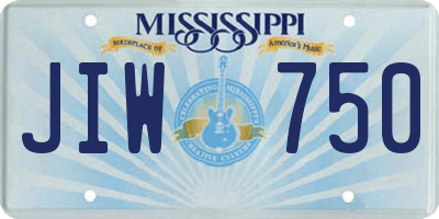 MS license plate JIW750