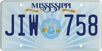 MS license plate JIW758