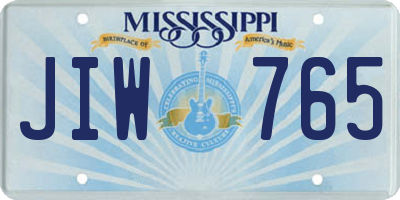 MS license plate JIW765