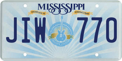 MS license plate JIW770